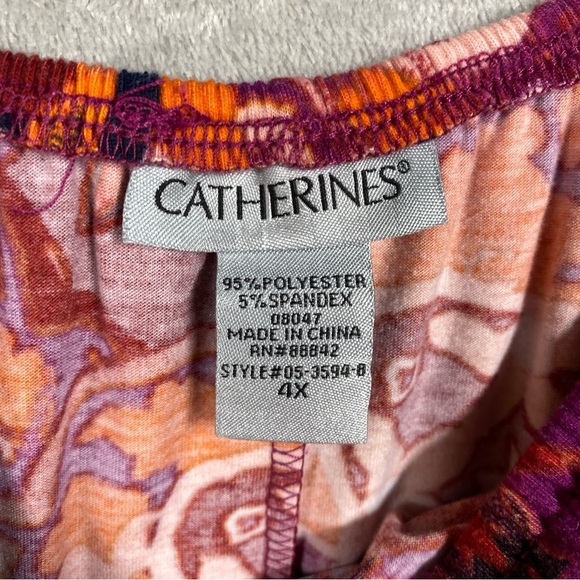 Catherines Floral Abstract Boho Print Off the Shoulder Midi Dress Size 4X - Picture 5 of 6